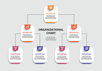 Wall Mural - corporate organizational chart. business hierarchy infographic elements. vector illustration