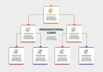 Wall Mural - corporate organizational chart. business hierarchy infographic elements. vector illustration