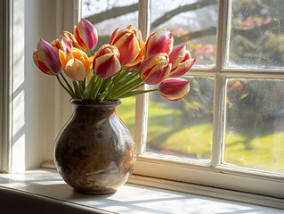 Canvas Print -  tulip time capsule in dutch golden age