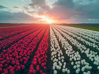 Poster -  tulip time-lapse in dutch polder