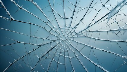 Broken glass background, cracks and fractures