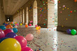 © Butsarakham - Colorful Balloons And Confetti Archway Celebration Decorations Interior Design