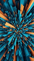 Wall Mural - surface design explosion crushing abstract background 3d illustration power geometric crushing light
