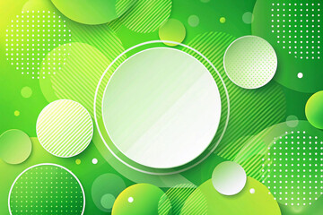 Green abstract background circles design, website banner