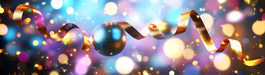 Wall Mural - celebrating the new year 2025 happy events and festivities in a joyful environment with colorful dec