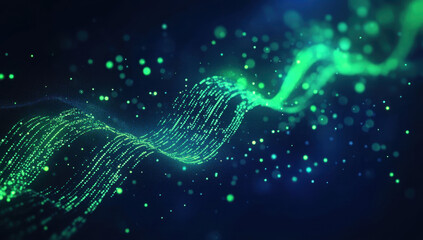 Technology computer cyberspace internet digital data network programming communication coding concept - Abstract green digital binary code matrix texture background 