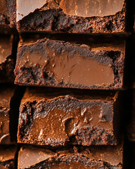 Wall Mural - Stacked Chocolate Mousse Brownies with a Rich Fudgy Texture 