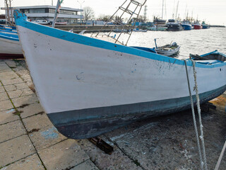 Wall Mural - Fishing boats at the port of Nessebar, Bulgaria