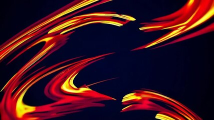 Poster - Abstract red and orange light streaks on dark background, dynamic and vibrant movement concept