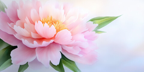 Sticker - Closeup Light Pink Peony Flower