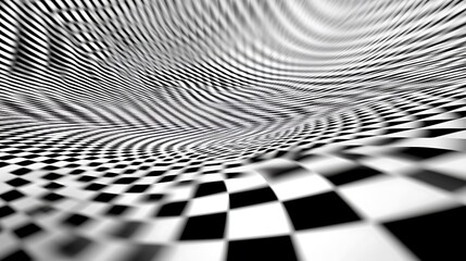 Wall Mural - A hypnotic grid of lines that form an optical effect of spinning, creating a dizzying effect.
