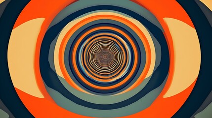 Wall Mural - A radial illusion with alternating colors that appear to warp outward from the center.
