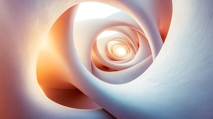 Wall Mural - A series of concentric shapes that appear to stretch and bend in impossible directions.