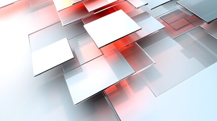 Wall Mural - A series of overlapping squares with a 3D visual effect that appears to rotate on a white background.