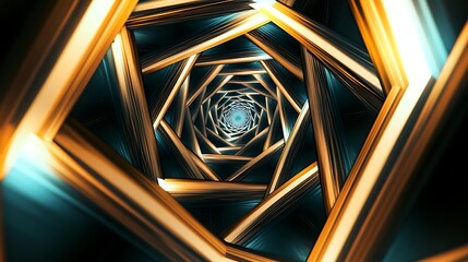 Wall Mural - A set of concentric triangles that expand and contract, creating a hypnotic optical illusion.
