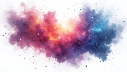 Wall Mural - illustration of colorful nebula with stars in amazing outer space on transparent background. cosmo g