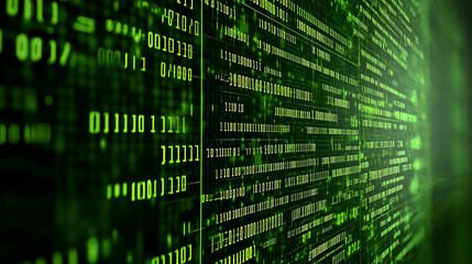 abstract green digital code background