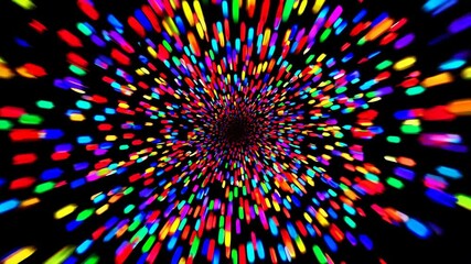 Aufkleber - Colorful light burst on black background, abstract energy and speed concept