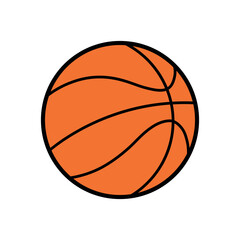 Wall Mural - basketball ball icon, orange and black sign, sport symbol, vector illustration
