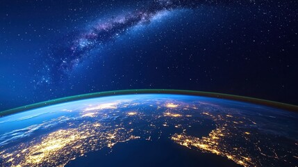 Wall Mural - View of earth from space captured in high resolution with clouds and blue oceans visible