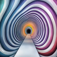 Wall Mural - vibrant, swirling tunnel with a bright center, creating a mesmerizing path of color and depth. retro
