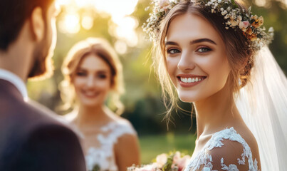 Poster - A beautiful bride at the wedding ceremony