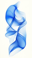 Aufkleber - Abstract blue flowing ribbons on white background