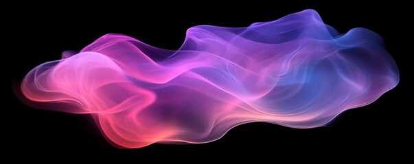 Poster - Abstract colorful smoke on black background, ethereal glow. Modern art and digital concepts