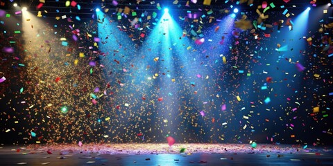 Wall Mural - confetti falling on stage , atmosphere, sound effects, atmosphere, sound effects, stage, joyful, par