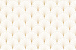 © i_fleurs - Art deco seamless pattern with gold circle fan shape and line with transparent background. Elegant repeat texture in art nouveau style for textile, wrapping paper, wallpaper, card. Vector eps 10.