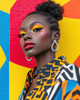 © cinta - Vibrant Urban Fashion Portrait with Bold Makeup and Accessories