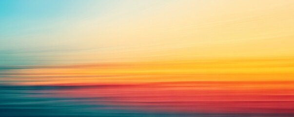 Poster - colorful abstract landscape with sunset hues and gradient sky, vibrant serenity concept