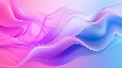 Wall Mural - Abstract fluid gradient background with pink and blue waves, artistic concept