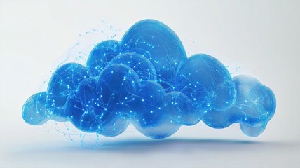 Wall Mural - Digital Cloud with Glowing Connections Representing Technology Concepts
