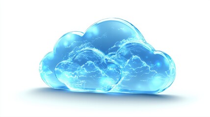 Wall Mural - bright blue cloud with luminous effects for creative design projects