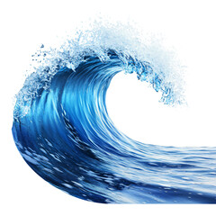 Wall Mural - majestic ocean wave crashing blue water curl dramatic sea scene isolated transparent background