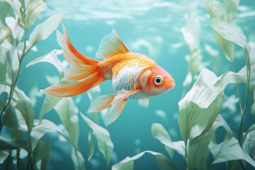 fish isolated in water