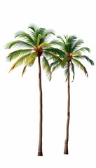 white trees olated background two palm coconut palm tree isolated white background coconut coconut p