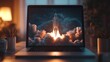 © Almahyra - Rocket launching on laptop screen.