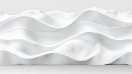 Wall Mural - abstract white fabric waves on minimalist background
