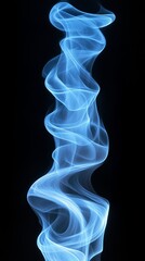 Aufkleber - Blue smoke against black background, abstract art. Mystical energy and flow concept