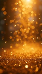Wall Mural - golden beautiful gold magic confetti particles glitter light falling background background light falling gold glistering background falling gold spark particle light luxury night abstract sparkle