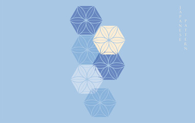 Wall Mural - japanese background with line art pattern vector. abstract template with traditional minimal geometr
