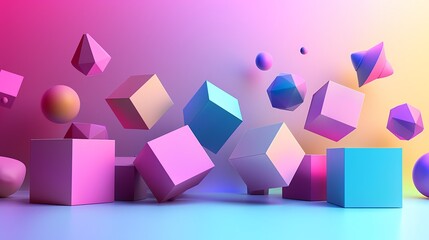 Wall Mural - abstract background with colorful geometric shapes.