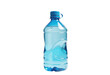 Transparent Blue Plastic Bottle Filled with Water on Transparent Background. A plastic bottle of water on a transparent background.