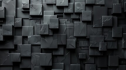 Wall Mural - Abstract background of black geometric shapes.