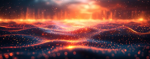Futuristic Digital Background for AI Data Transfer Encryption Cyber Communication Network Multimedia Design