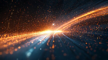 Wall Mural - glowing energy trail, cosmic background, abstract light.