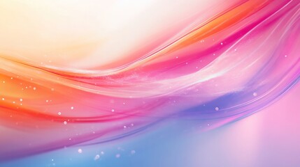 Poster - Colorful abstract wave with soft hues and sparkles, gradient flow in motion. Artistic background with vibrant colors concept