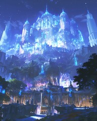 Wall Mural - A fantasy fortress of solitude with an ethereal shine